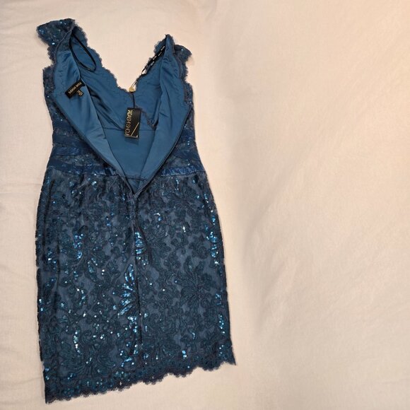 TADASHI SHOJI Special Occasions Embellished AZURE Sheath Dress Size 12 NEW TAGS! - Picture 8 of 17